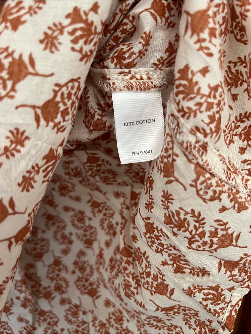 J. Jill Cream & Rust Floral Peasant Blouse - Picture 3 of 4